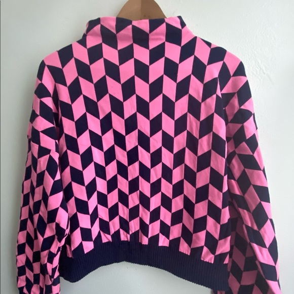 ASOS Boxy chevron Sweater in Pink and Navy - Picture 2 of 4